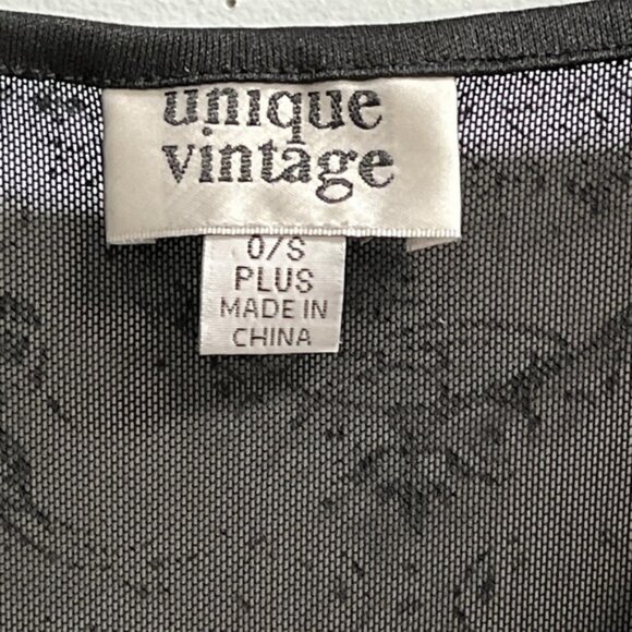 Unique Vintage Womens Plus OS Black Sheer Burnout Mesh Maxi Dress Witchy Grunge - Picture 5 of 10